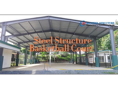 terrain de basket à structure métallique
