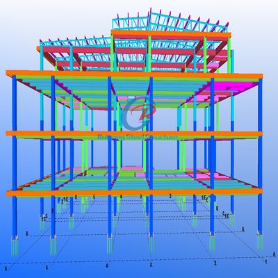 Un bâtiment en acier à plusieurs étages, un stade de structure en acier sur mesure.
