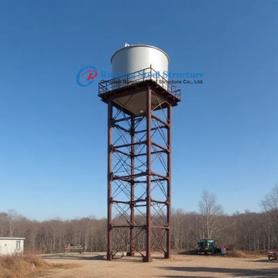 Structure en acier préfabriqué Réservoirs de stockage d'eau GRP surélevés avec des colonnes en acier à section H laminées à chaud et des poutres soudéses