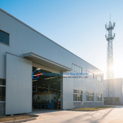 Entrepôt de structure en acier galvanisé léger et durable avec une esthétique contemporaine moderne