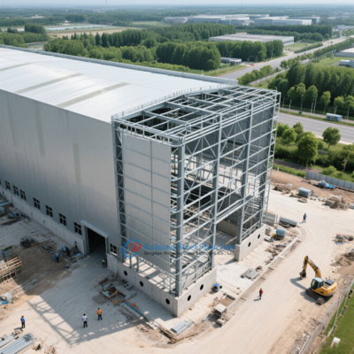 Entrepôt en structure métallique PEB à grande portée