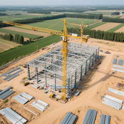 Construction préfabriquée de bâtiments en acier PEB avec cadre en acier léger de haute qualité et panneaux isolants