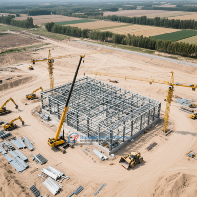 Construction de structure en acier PEB modulaire personnalisée à usage commercial avec revêtement de sol à plusieurs niveaux