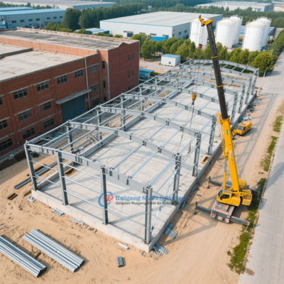Bâtiment modulaire en acier PEB pour la logistique avec panneaux muraux et de toiture de haute qualité